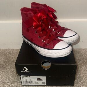 Converse Red High-Tops with Satin Laces